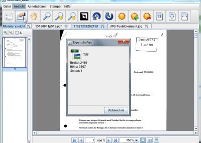 The properties of a document can be easily viewed with a dialog box